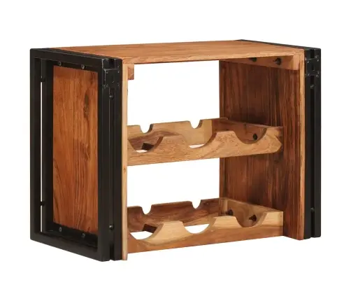 Vīna Plaukts Brūna 100 X 45 X 33 Cm Cietā Akācijas Koks Vidaxl