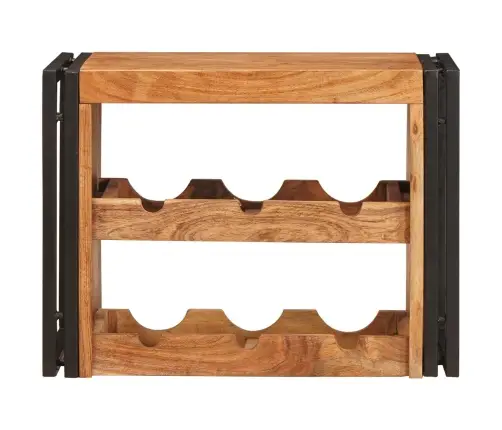 Vīna Plaukts Brūna 100 X 45 X 33 Cm Cietā Akācijas Koks Vidaxl