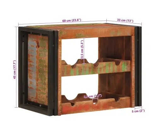 Veepudeli Riiul Pruun 100 X 45 X 33 Cm Tugev Taastatud Puit