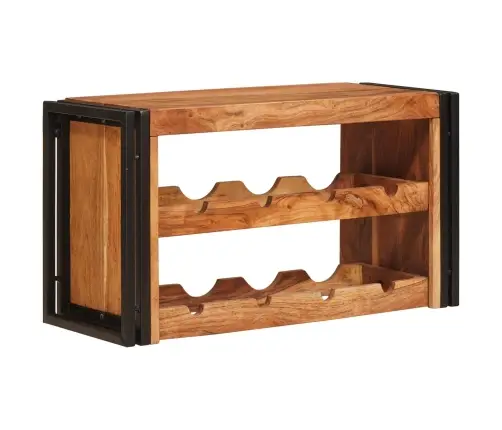 Vīna Plaukts Brūna 100 X 45 X 33 Cm Cietā Akācijas Koks Vidaxl