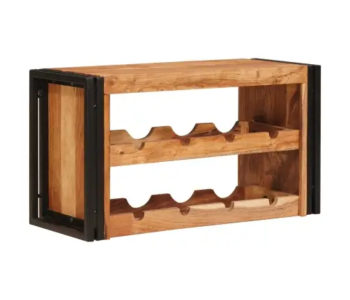 Vīna Plaukts Brūna 100 X 45 X 33 Cm Cietā Akācijas Koks Vidaxl