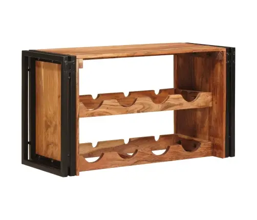 Vīna Plaukts Brūna 100 X 45 X 33 Cm Cietā Akācijas Koks Vidaxl