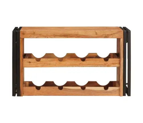 Vīna Plaukts Brūna 100 X 45 X 33 Cm Cietā Akācijas Koks Vidaxl