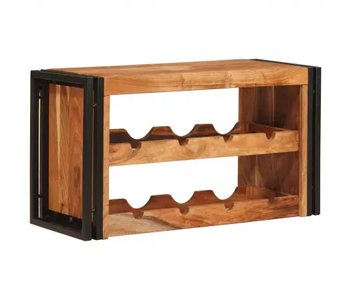 Vīna Plaukts Brūna 100 X 45 X 33 Cm Cietā Akācijas Koks Vidaxl