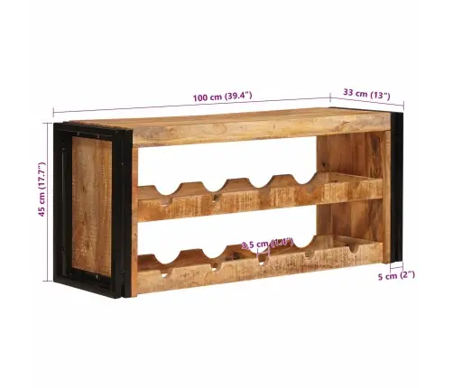 Vyno Stovas Ruda 100 X 45 X 33 Cm Kietas Rupus Mangų Medis