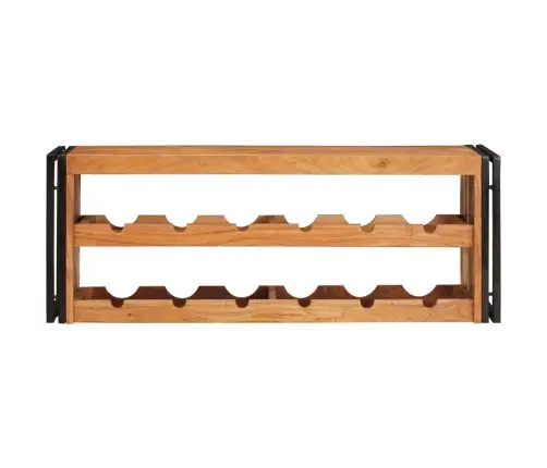 Vīna Plaukts Brūna 100 X 45 X 33 Cm Cietā Akācijas Koks Vidaxl