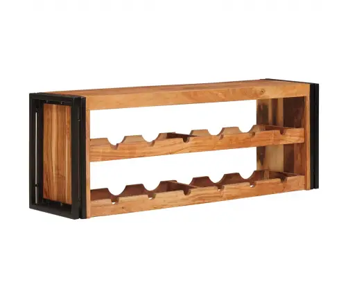 Vīna Plaukts Brūna 100 X 45 X 33 Cm Cietā Akācijas Koks Vidaxl