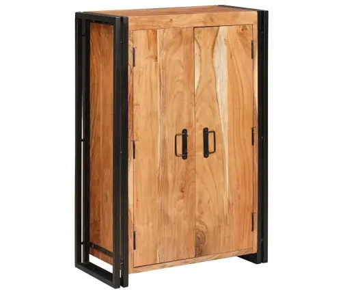 Augstais Galds Ar Durvīm Brūna Solidais Akācijas Koks Un Metāls Vidaxl