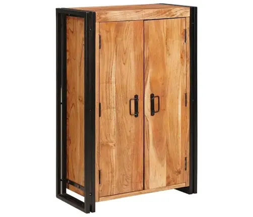 Augstais Galds Ar Durvīm Brūna Solidais Akācijas Koks Un Metāls Vidaxl