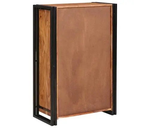 Augstais Galds Ar Durvīm Brūna Solidais Akācijas Koks Un Metāls Vidaxl