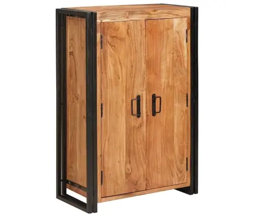 Augstais Galds Ar Durvīm Brūna Solidais Akācijas Koks Un Metāls Vidaxl