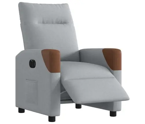 Elektrisks Atpūtas Krēsls, Atgāžams, Gaiši Pelēks Audums Vidaxl