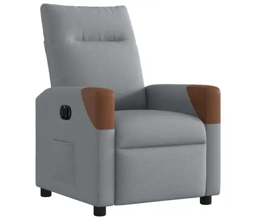Elektrisks Atpūtas Krēsls, Atgāžams, Gaiši Pelēks Audums Vidaxl
