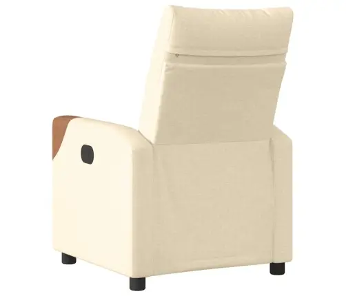 Elektrisks Atpūtas Krēsls, Atgāžams, Krēmkrāsas Audums Vidaxl