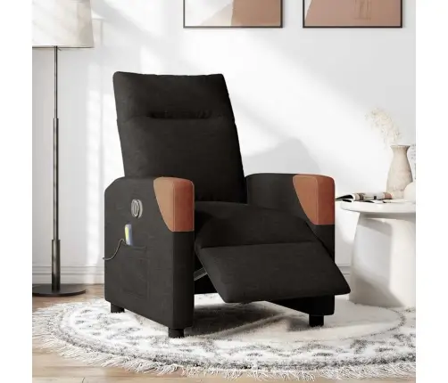 Elektrisks Masāžas Krēsls, Atgāžams, Melns Audums Vidaxl