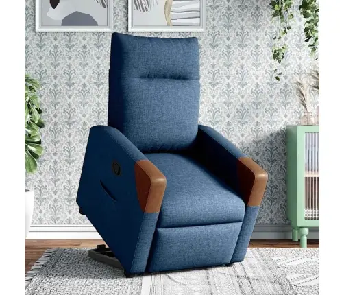 Atpūtas Krēsls, Paceļams, Atgāžams, Zils Audums Vidaxl