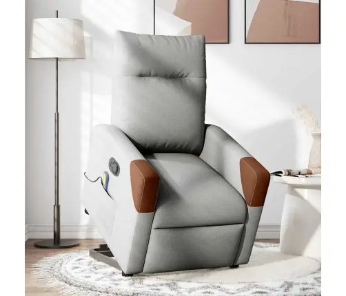 Masāžas Krēsls, Paceļams, Atgāžams, Mākonis Pelēks Audums Vidaxl Masāžas Krēsls, Paceļams, Atgāžams, Mākonis Pelēks Audums Vidaxl