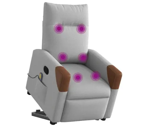 Masāžas Krēsls, Paceļams, Atgāžams, Mākonis Pelēks Audums Vidaxl Masāžas Krēsls, Paceļams, Atgāžams, Mākonis Pelēks Audums Vidaxl