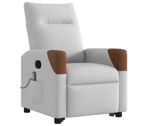 Masāžas Krēsls, Paceļams, Atgāžams, Mākonis Pelēks Audums Vidaxl Masāžas Krēsls, Paceļams, Atgāžams, Mākonis Pelēks Audums Vidaxl