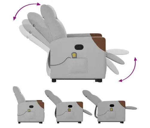 Masāžas Krēsls, Paceļams, Atgāžams, Mākonis Pelēks Audums Vidaxl Masāžas Krēsls, Paceļams, Atgāžams, Mākonis Pelēks Audums Vidaxl