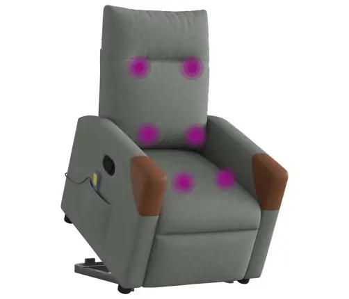 Masāžas Krēsls, Paceļams, Atgāžams, Tumši Pelēks Audums Vidaxl Masāžas Krēsls, Paceļams, Atgāžams, Tumši Pelēks Audums Vidaxl