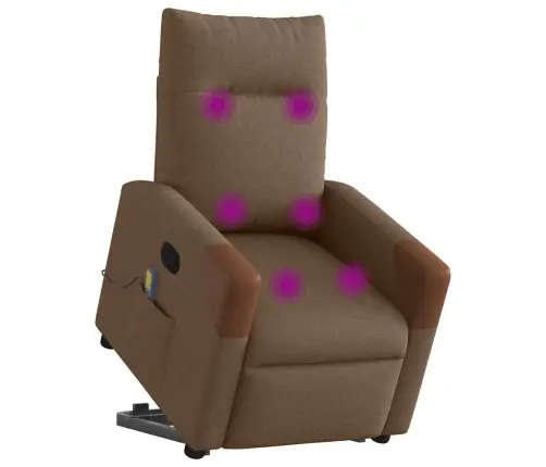 Masāžas Krēsls, Paceļams, Atgāžams, Brūns Audums Vidaxl