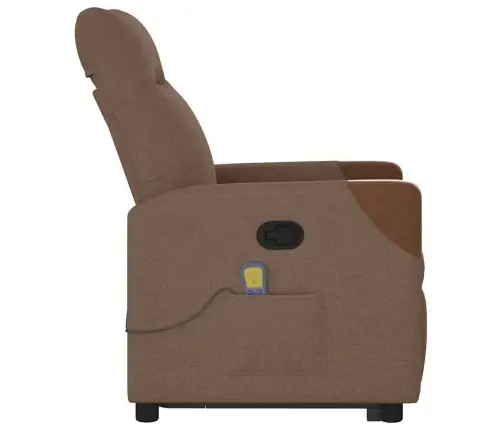 Masāžas Krēsls, Paceļams, Atgāžams, Brūns Audums Vidaxl