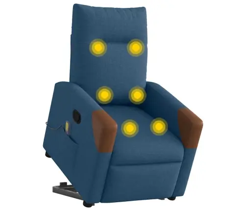 Masāžas Krēsls, Paceļams, Atgāžams, Zils Audums Vidaxl