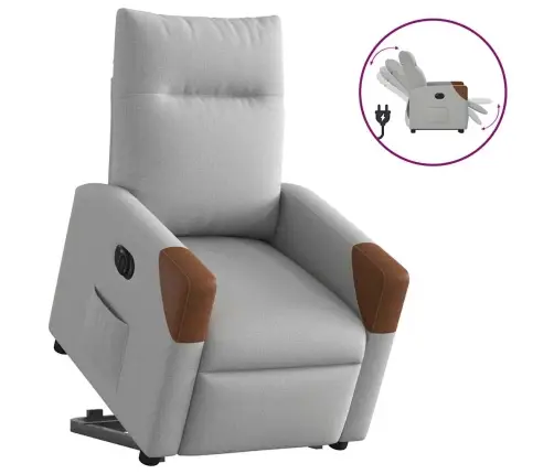 Elektrisks Atpūtas Krēsls, Paceļams, Atgāžams, Mākonis Pelēks Vidaxl