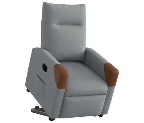 Elektrisks Atpūtas Krēsls Paceļams/Atgāžams Gaiši Pelēks Audums Vidaxl