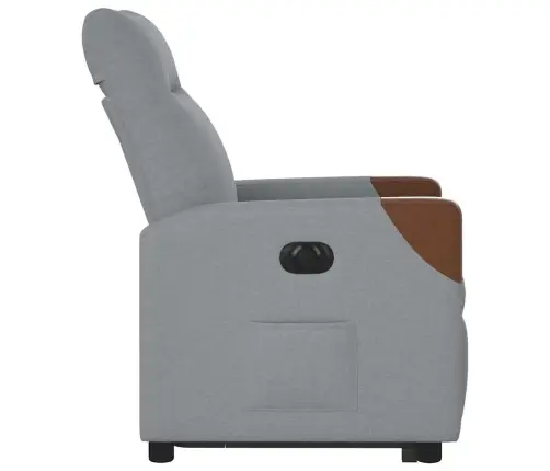 Elektrisks Atpūtas Krēsls Paceļams/Atgāžams Gaiši Pelēks Audums Vidaxl