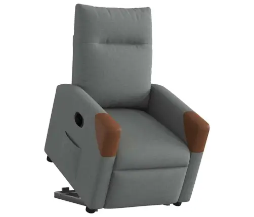 Elektrisks Atpūtas Krēsls, Paceļams, Atgāžams, Pelēks Audums Vidaxl