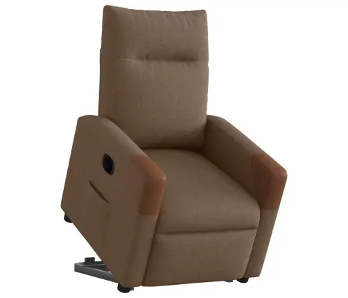 Elektrinis Atsistojantis Atlošiamas Krėslas, Rudas, Audinys