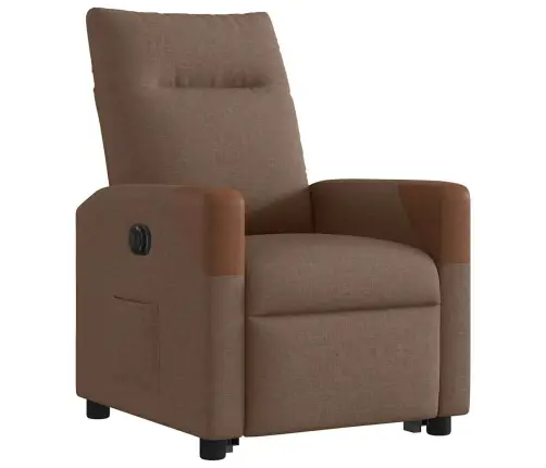 Elektrinis Atsistojantis Atlošiamas Krėslas, Rudas, Audinys