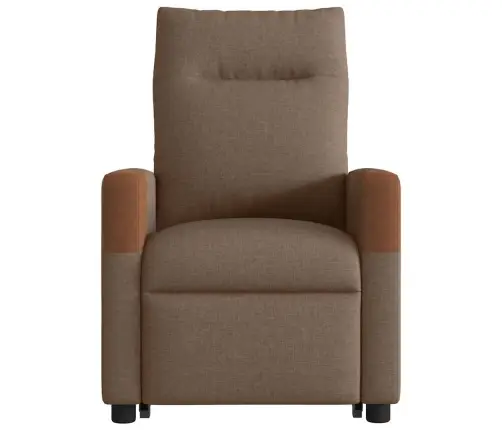 Elektrisks Masāžas Krēsls, Paceļams, Atgāžams, Brūns Audums Vidaxl