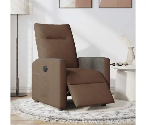 Elektrisks Atpūtas Krēsls, Atgāžams, Brūns Audums Vidaxl
