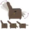 Elektrisks Masāžas Krēsls, Atgāžams, Brūns Audums Vidaxl