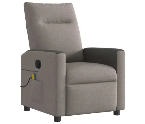 Elektrisks Masāžas Krēsls, Atgāžams, Pelēkbrūns Audums Vidaxl