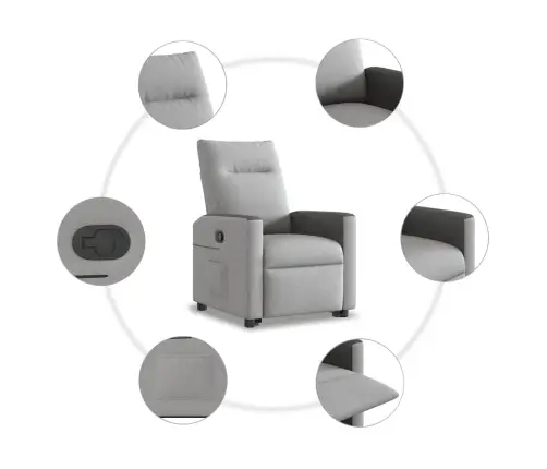 Atpūtas Krēsls Stāvus Krēsls Mākoņa Pelēks Audums Vidaxl