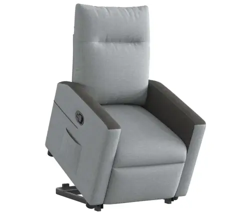 Atpūtas Krēsls, Paceļams, Atgāžams, Gaiši Pelēks Audums Vidaxl
