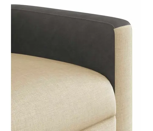 Atpūtas Krēsls, Paceļams, Atgāžams, Krēmkrāsas Audums Vidaxl