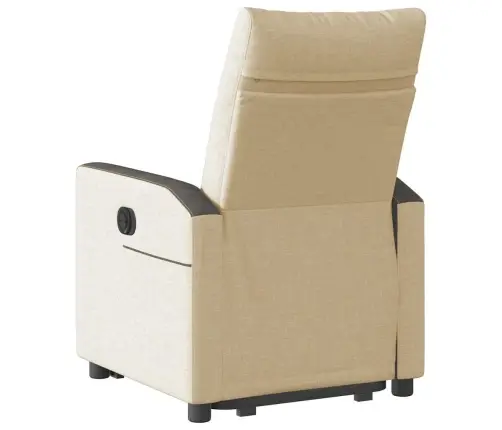 Atpūtas Krēsls, Paceļams, Atgāžams, Krēmkrāsas Audums Vidaxl