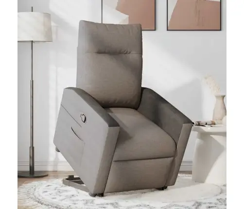 Atsistojantis Atlošiamas Krėslas, Taupe Spalvos, Audinys