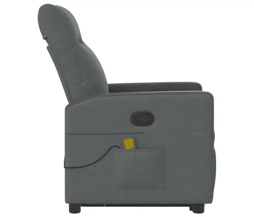 Masāžas Krēsls, Paceļams, Atgāžams, Tumši Pelēks Audums Vidaxl