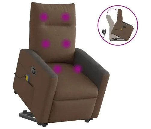 Püsti Tõusmist Toetav Massaažitool, Pruun, Kangas