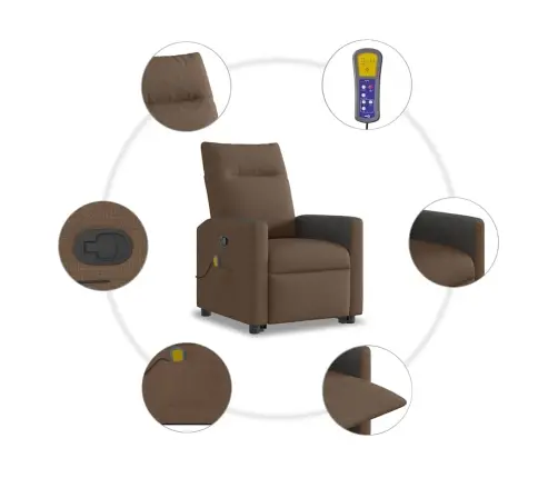 Püsti Tõusmist Toetav Massaažitool, Pruun, Kangas