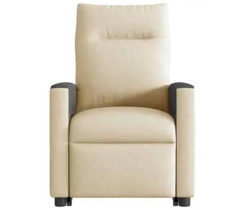 Masāžas Krēsls, Paceļams, Atgāžams, Krēmkrāsas Audums Vidaxl