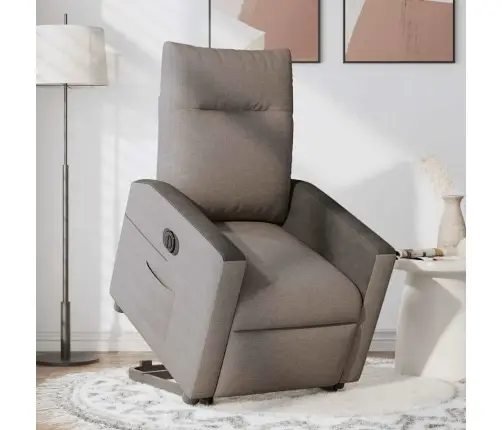 Elektrisks Atpūtas Krēsls, Paceļams/Atgāžams, Pelēkbrūns Audums Vidaxl
