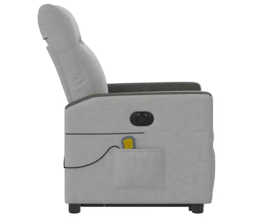 Elektrisks Stāvus Masāžas Atpūtas Krēsls Mākonis Pelēks Audums Vidaxl