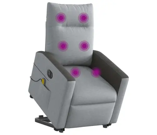 Elektriline Püsti Tõusmist Toetav Massaažitool, Helehall Kangas